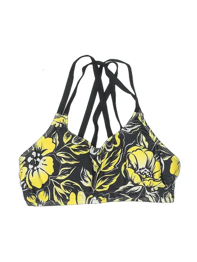 Pre-owned Unbranded Swimsuit Top Yellow Print Pattern Swimwear
