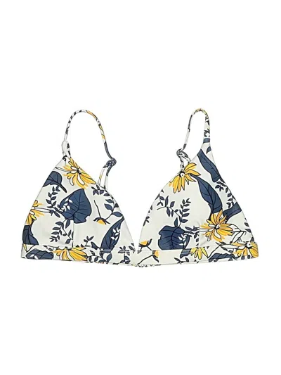 Pre-owned Unbranded Swimsuit Top Yellow Print Pattern Swimwear