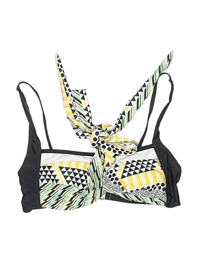 Pre-owned Unbranded Swimsuit Top Yellow Print Pattern Swimwear