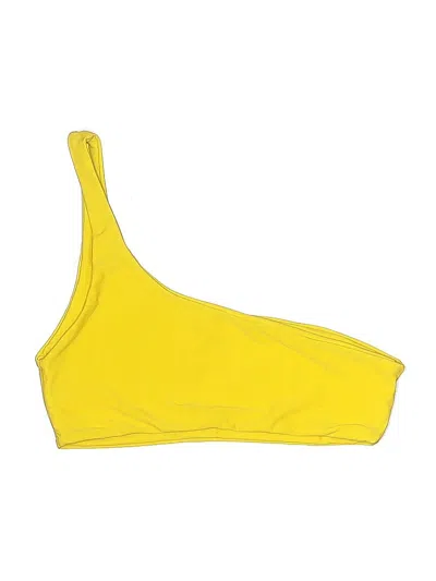 Pre-owned Unbranded Swimsuit Top Yellow Solid Pattern Swimwear