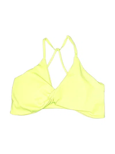 Pre-owned Unbranded Swimsuit Top Yellow Solid Pattern Swimwear