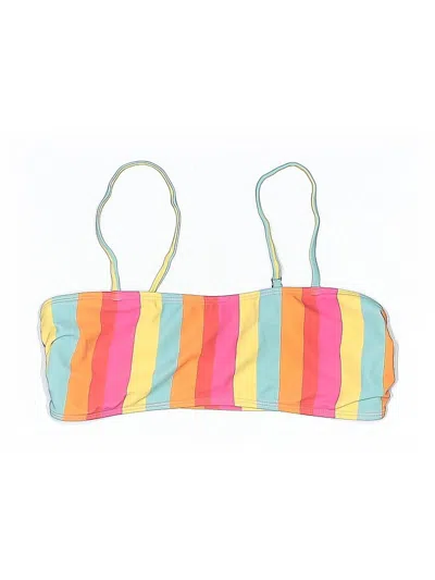 Pre-owned Unbranded Swimsuit Top Yellow Stripes Pattern Swimwear