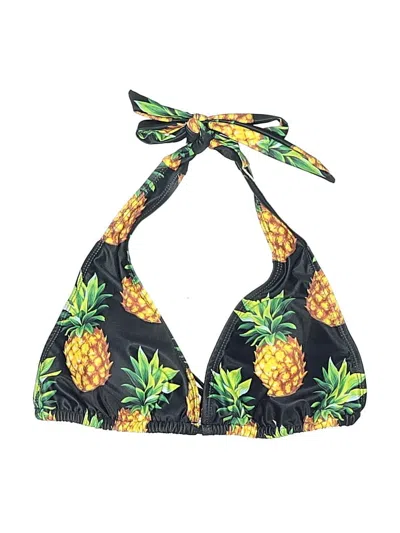 Pre-owned Unbranded Swimsuit Top Yellow Tropical Pattern Swimwear