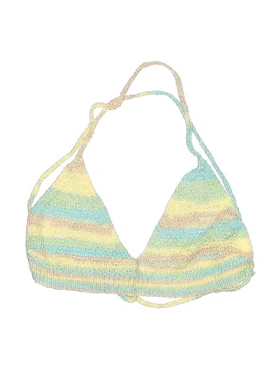 Pre-owned Unbranded Swimsuit Top Yellow Tweed Pattern Swimwear