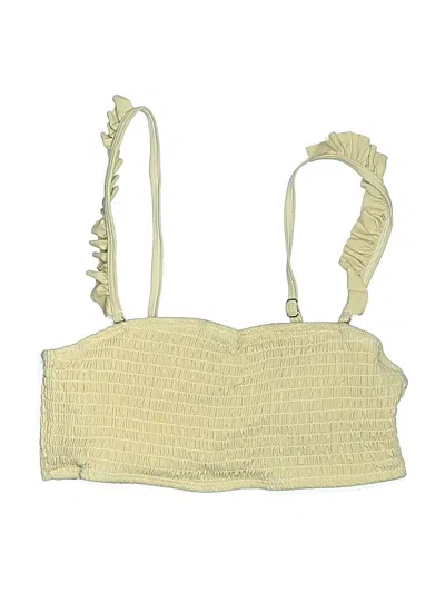 Pre-owned Unbranded Swimsuit Top Yellow Tweed Pattern Swimwear