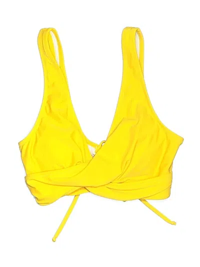 Pre-owned Unbranded Swimsuit Top Yellow V Neck Swimwear