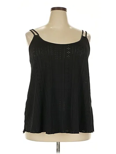 Pre-owned Unbranded Tank Top Black Cold Shoulder Neckline Tops