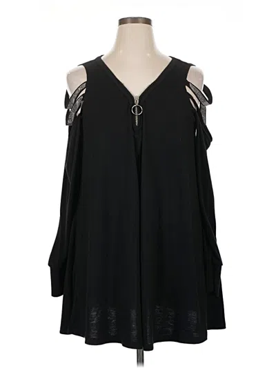 Pre-owned Unbranded Tank Top Black Cold Shoulder Neckline Tops