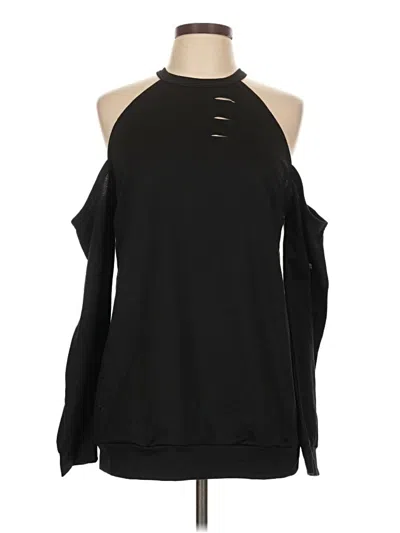 Pre-owned Unbranded Tank Top Black Cold Shoulder Neckline Tops