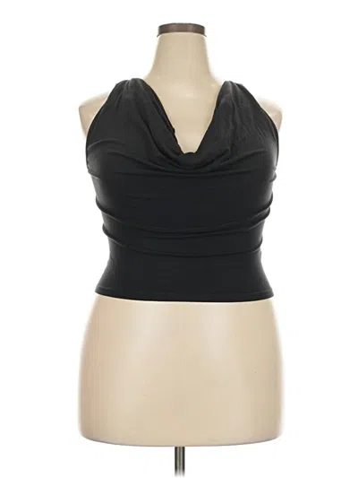 Pre-owned Unbranded Tank Top Black Cowl Neck Tops