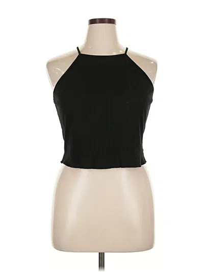 Pre-owned Unbranded Tank Top Black Halter Neckline Tops