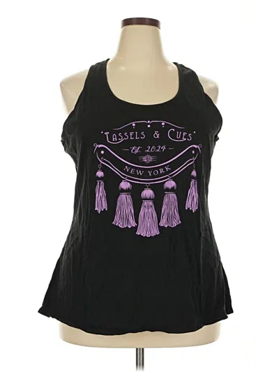 Pre-owned Unbranded Tank Top Black Halter Neckline Tops