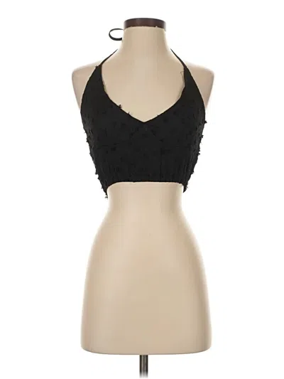 Pre-owned Unbranded Tank Top Black Halter Neckline Tops