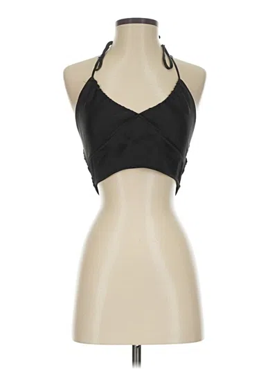 Pre-owned Unbranded Tank Top Black Halter Neckline Tops