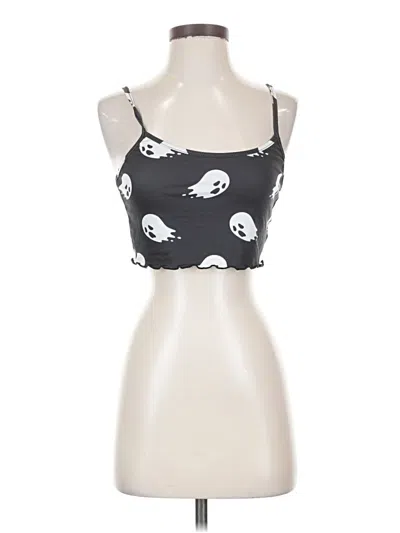 Pre-owned Unbranded Tank Top Black Halter Neckline Tops