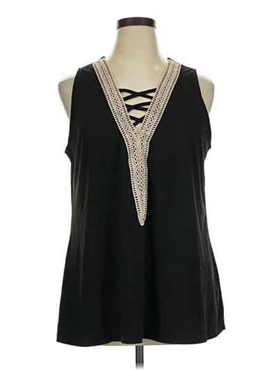 Pre-owned Unbranded Tank Top Black Halter Neckline Tops