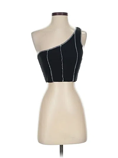 Pre-owned Unbranded Tank Top Black One Shoulder Neckline Tops