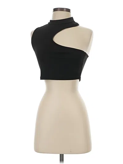 Pre-owned Unbranded Tank Top Black One Shoulder Neckline Tops