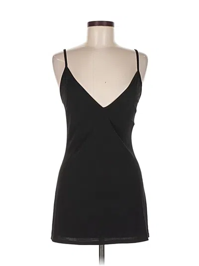 Pre-owned Unbranded Tank Top Black Plunge Neckline Tops