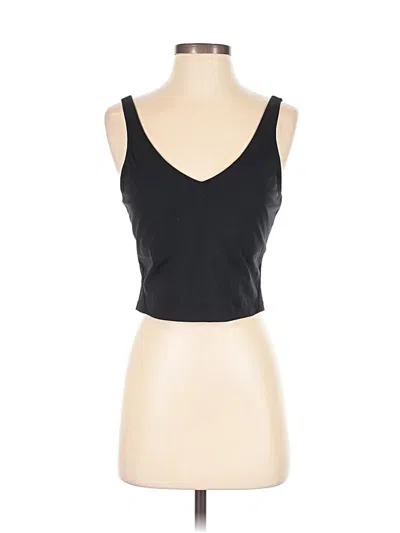 Pre-owned Unbranded Tank Top Black Plunge Neckline Tops