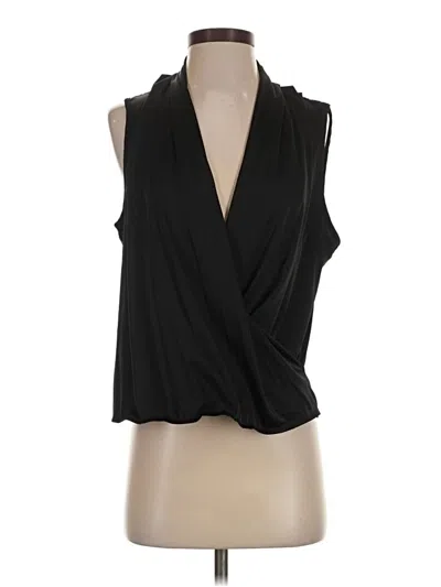 Pre-owned Unbranded Tank Top Black Plunge Neckline Tops