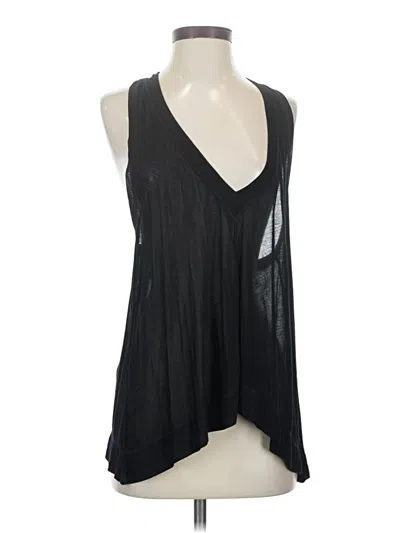 Pre-owned Unbranded Tank Top Black Plunge Neckline Tops