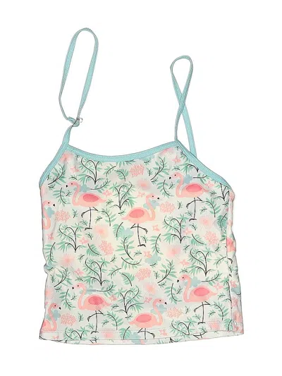 Pre-owned Unbranded Kids' Tank Top Blue Floral Pattern Halter Neckline Tops