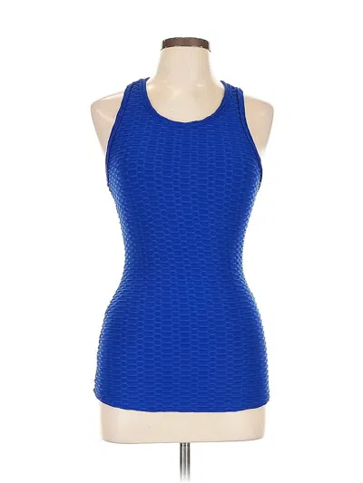 Pre-owned Unbranded Tank Top Blue Halter Neckline Tops