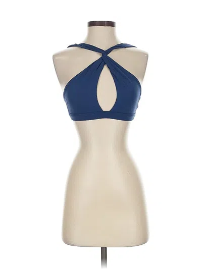 Pre-owned Unbranded Tank Top Blue Halter Neckline Tops