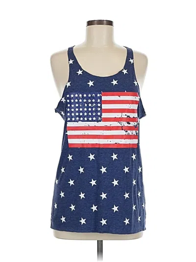 Pre-owned Unbranded Tank Top Blue Halter Neckline Tops