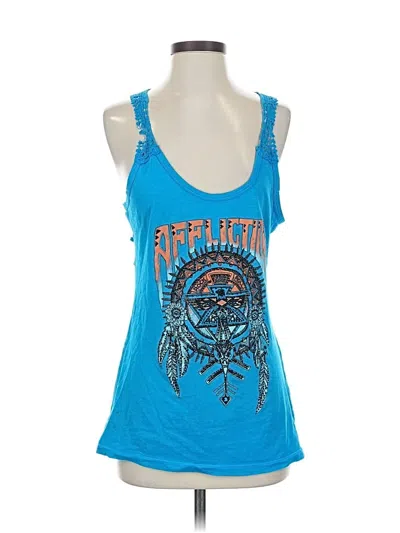 Pre-owned Unbranded Tank Top Blue Halter Neckline Tops