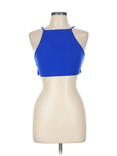Pre-owned Unbranded Tank Top Blue Halter Neckline Tops