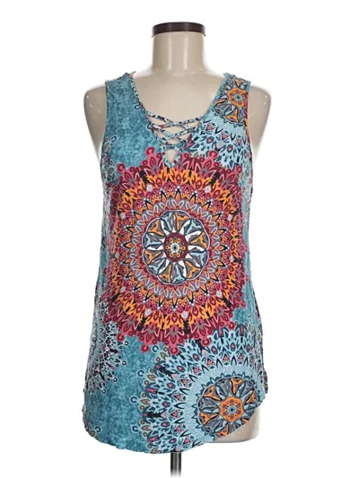 Pre-owned Unbranded Tank Top Blue Halter Neckline Tops