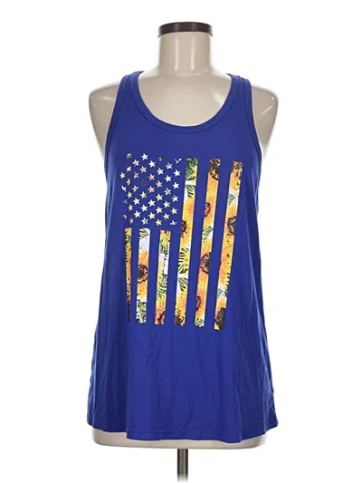 Pre-owned Unbranded Tank Top Blue Halter Neckline Tops