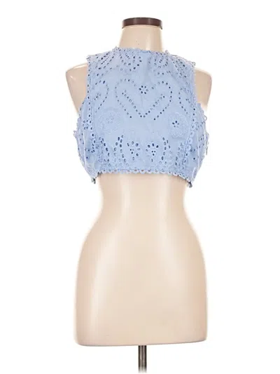 Pre-owned Unbranded Tank Top Blue Halter Neckline Tops
