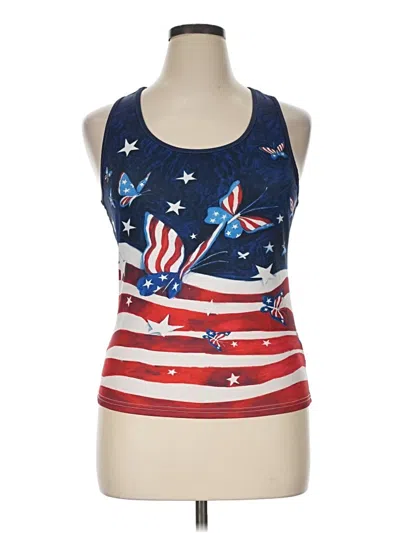Pre-owned Unbranded Tank Top Blue Halter Neckline Tops