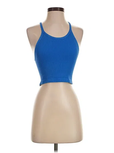 Pre-owned Unbranded Tank Top Blue Halter Neckline Tops