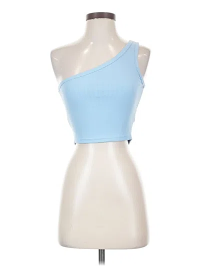 Pre-owned Unbranded Tank Top Blue One Shoulder Neckline Tops
