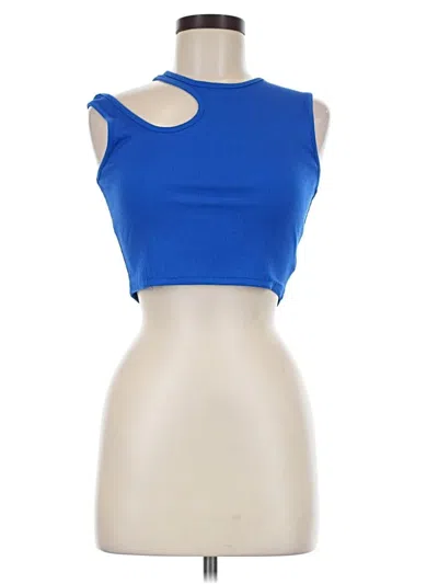 Pre-owned Unbranded Tank Top Blue One Shoulder Neckline Tops