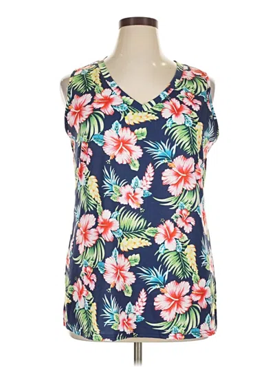 Pre-owned Unbranded Tank Top Blue Open Neckline Tops