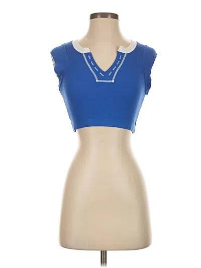 Pre-owned Unbranded Tank Top Blue Open Neckline Tops