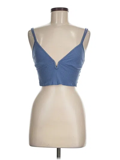 Pre-owned Unbranded Tank Top Blue Plunge Neckline Tops