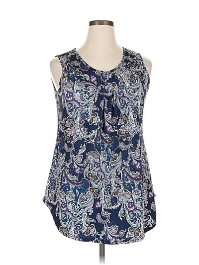 Pre-owned Unbranded Tank Top Blue Tie Neck Tops