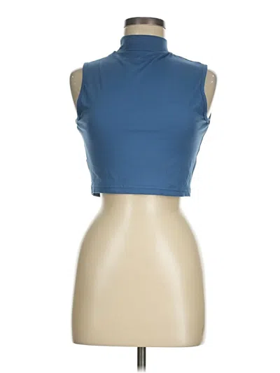 Pre-owned Unbranded Tank Top Blue Turtleneck Tops