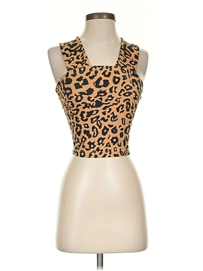Pre-owned Unbranded Tank Top Brown Halter Neckline Tops