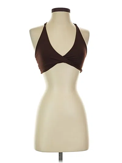 Pre-owned Unbranded Tank Top Brown Halter Neckline Tops