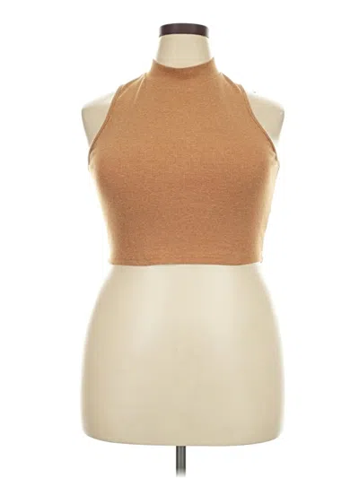 Pre-owned Unbranded Tank Top Brown Halter Neckline Tops