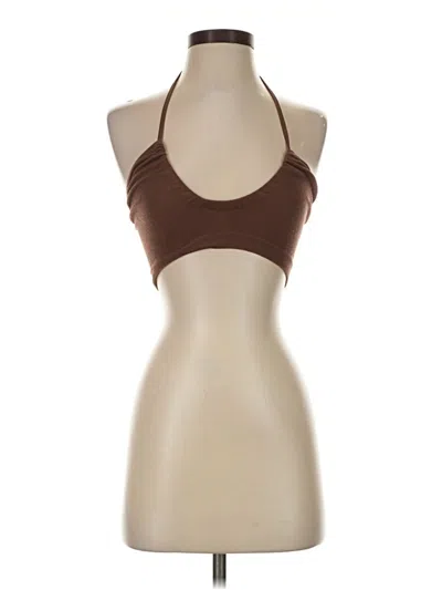 Pre-owned Unbranded Tank Top Brown Halter Neckline Tops