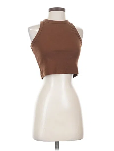 Pre-owned Unbranded Tank Top Brown Halter Neckline Tops