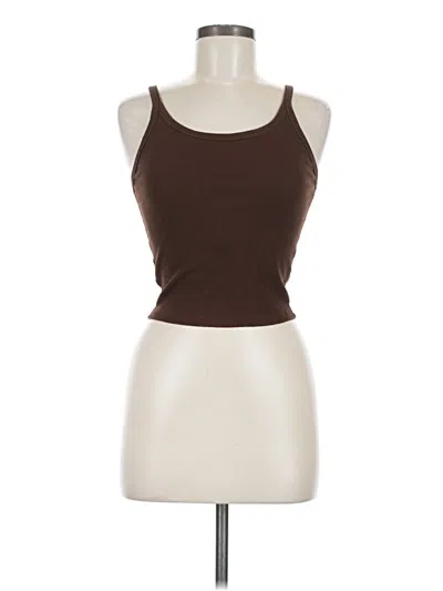 Pre-owned Unbranded Tank Top Brown Halter Neckline Tops